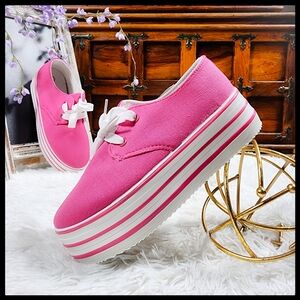 NWOB Rasolli Pink Platform Canvas Shoes Size 6